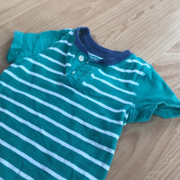 BabyGap Green Striped Short Onesie Size 18-24m - Picture 4 of 9
